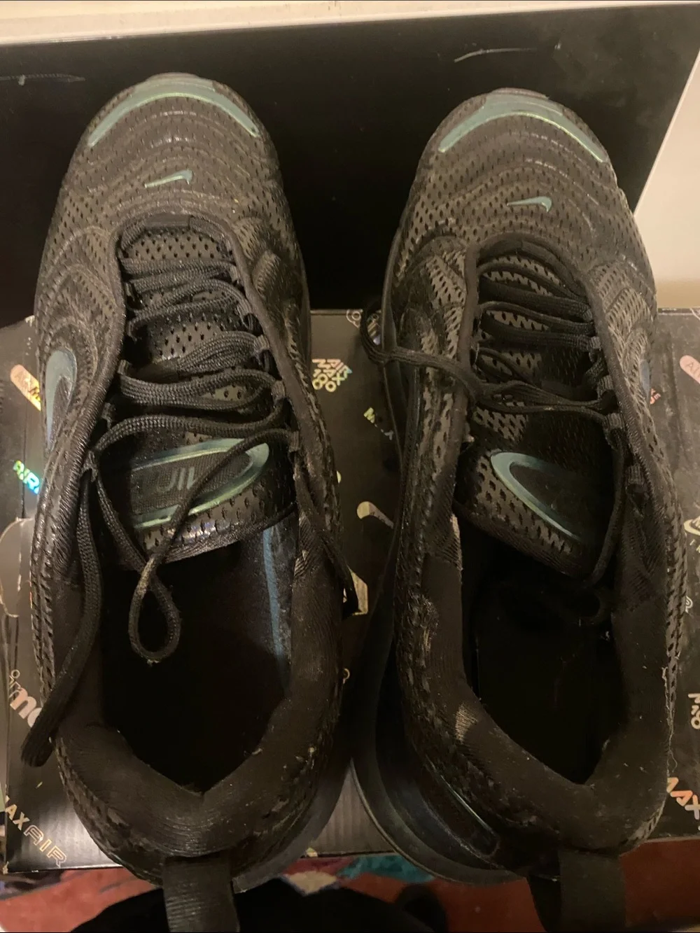 Nike Black Sneakers with Teal Trim